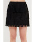 Women's Suede Fringe Skirt