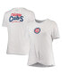 Women's White Chicago Cubs Plus Size 2-Hit Front Knot T-shirt
