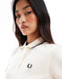 Fred Perry twin tipped polo shirt in off white weiß, 36 - фото #3