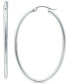 ფოტო #1 პროდუქტის Medium Oval Skinny Hoop Earrings in 18K Gold-Plated Sterling Silver, or Sterling Silver, 1-5/8", Created for Macy's