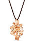 ფოტო #3 პროდუქტის Crazy Collection® Multi-Gemstone (2-3/8 ct. t.w.) & Diamond (1/2 ct. t.w.) Abstract Swirl Silk Cord 18" Pendant Necklace in 14k Rose Gold