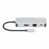 Manhattan USB-C Dock/Hub with Card Reader - Ports (x6): Ethernet - HDMI - USB-A (x3) and USB-C - With Power Delivery (10W) to USB-C Port (Note additional USB-C wall charger and USB-C cable needed) - Cable 15cm - Aluminium - Silver - Three Year Warranty - Retail Box