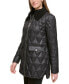 Фото #3 товара Women's Faux-Fur-Collar Quilted Coat
