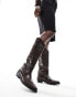 Фото #3 товара Public Desire Apollop western knee boots in brown croc