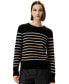 Women's Striped Round Collar Cashmere Sweater for Women