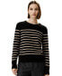 Фото #1 товара Women's Striped Round Collar Cashmere Sweater for Women