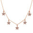 Stylish bronze necklace with zircons Stars NCL13R
