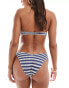 Фото #2 товара Hollister co-ord crochet high leg bikini bottom in blue and white stripe