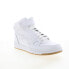 Фото #3 товара Reebok Resonator Mid Strap Mens White Leather Lifestyle Sneakers Shoes