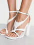 Public Desire Bring It block heeled sandals in white