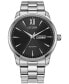 Фото #1 товара Men's Eco Drive Classic Stainless Steel Bracelet Watch 42mm, Created for Macy's