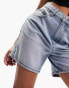 Фото #5 товара ASOS DESIGN Petite denim dad short in midwash blue