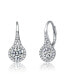 Фото #1 товара Elegant White Gold Plate with Shimmering Cubic Zirconia Halo Drop Earring