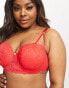 Фото #2 товара We Are We Wear Curve lace longline padded balconette bra in red