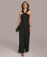 Фото #1 товара Donna Karan Women's Twist-Neck Wide-Leg Jumpsuit