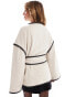 Фото #3 товара 4th & Reckless wool mix contrast edge belted jacket in cream