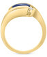 ფოტო #2 პროდუქტის EFFY® Sapphire (1-3/8 ct. t.w.) & Diamond (1/20 ct. t.w.) Statement Ring in 14k Gold