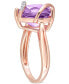 ფოტო #4 პროდუქტის Amethyst (6-1/2 ct. t.w.) & Diamond (1/20 ct. t.w.) Heart Swirl Ring in 18k Rose Gold-Plated Sterling Silver