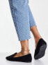 ASOS DESIGN Wide Fit Lakeside slipper ballet flats in black