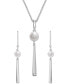 ფოტო #5 პროდუქტის Cultured Freshwater Pearl (6mm) & Diamond Accent Drop 18" Pendant Necklace in Sterling Silver