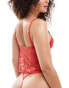 Wild Lovers Exclusive lace cami corset in strawberry red