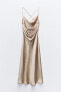Фото #9 товара Платье из сатина с драпированной деталью ZARA