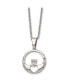 ფოტო #1 პროდუქტის Polished with CZ Claddagh Pendant on a Cable Chain Necklace