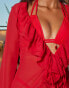 Фото #4 товара Moda Minx X Sophie Piper ruffle maxi beach kimono in red