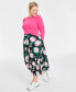 Фото #2 товара Women's Floral-Print Pleated Midi Skirt, Created for Macy's