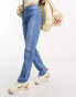 Фото #8 товара Bershka Petite straight leg jeans mid blue