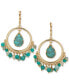 Gold-Tone Beaded Orbital Stone Drop Earrings