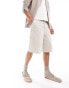 Фото #5 товара ASOS DESIGN linen jort shorts in stone