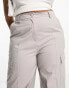 Фото #3 товара Extro & Vert Plus 90s wide leg cargo trousers in stone grey