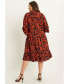 ფოტო #2 პროდუქტის Plus Size June + Vie Printed Gauze Shirtdress