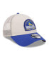 Men's Khaki, Royal Golden State Warriors Throwback Patch Trucker 9FORTY Adjustable Hat