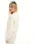 Фото #4 товара Mango knitted button front bomber in white