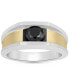 Men's Black Diamond Concave Ring (1-1/2 ct. t.w.) in Sterling Silver & 14k Gold-Plate