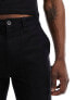 ASOS DESIGN straight cargo trouser with carpenter details in black