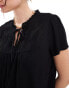 JDY broderie pussybow blouse in black Черный, 34 - фото #2