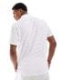 ASOS DESIGN polo in white crochet texture