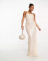 Фото #4 товара 4th & Reckless Petite exclusive sequin square neck low cross back maxi dress in cream