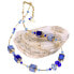Фото #1 товара sky blue necklace of pearls Triple Blue Lampglas NCU28