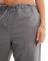 ONLY Curve mid rise parachute trousers in grey