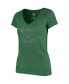 ფოტო #1 პროდუქტის Women's Kelly Green Distressed Philadelphia Eagles Scrum V-Neck T-shirt