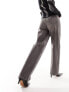 Weekday Rail mid waist loose fit straight leg jeans in clay grey
