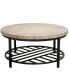 Фото #1 товара Capri 36" Stone and Metal Base Round Coffee Table