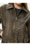 Фото #5 товара Куртка женская Koton Искусственная кожа с эффектом потертости, на молнии, с воротником "рубашка"
