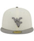Men's Stone, Gray West Virginia Mountaineers Chrome and Concrete 59FIFTY Fitted Hat