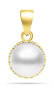 Gold-plated pearl pendant with zircons PT77Y