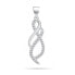 Фото #6 товара Shiny silver jewelry set with zircons SET222W (earrings, pendant)